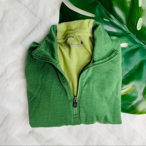 Green Color Block 3/4 Zip Jacket